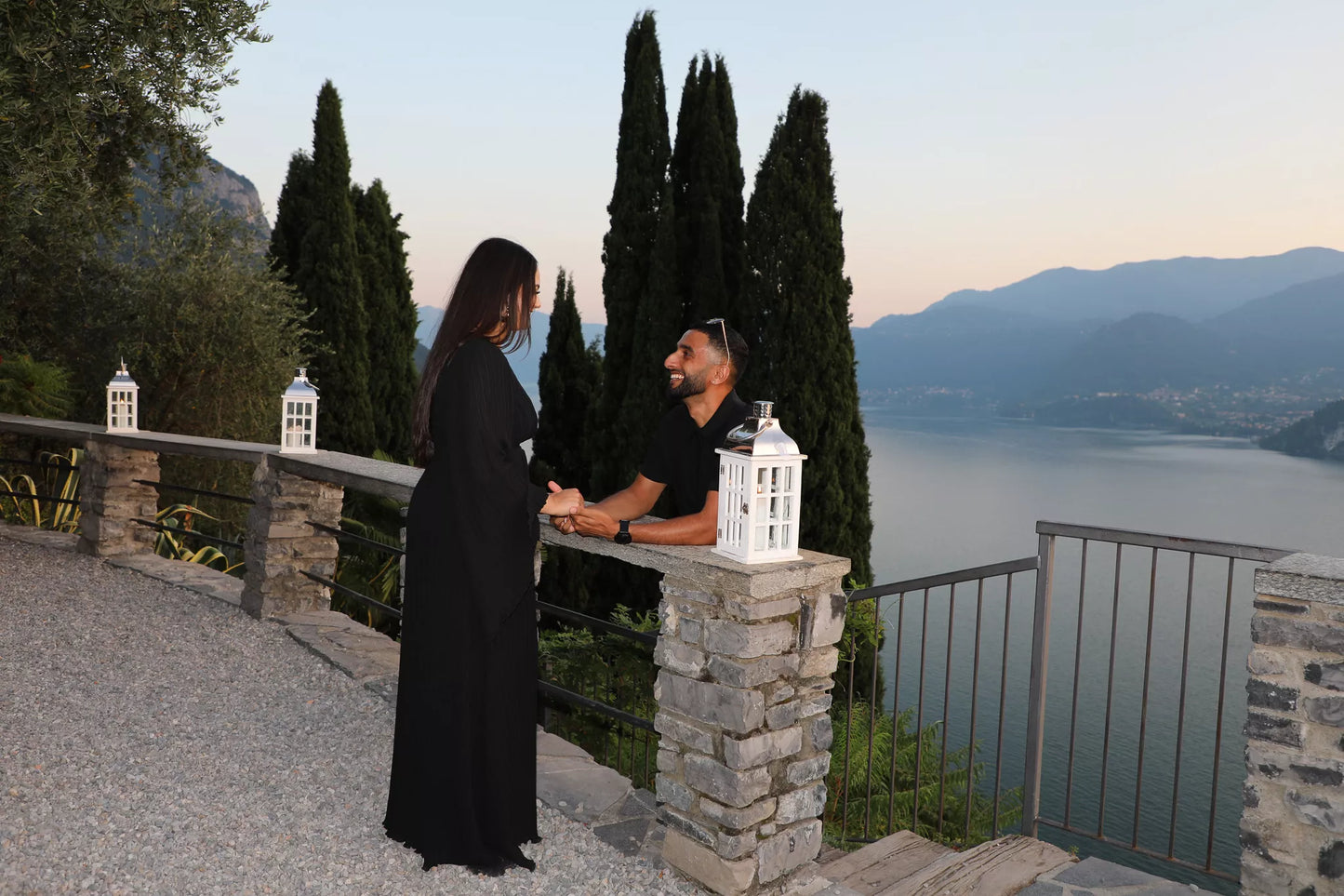 Surprise proposal at Castello di Vezio in Varenna with panoramic Lake Como views