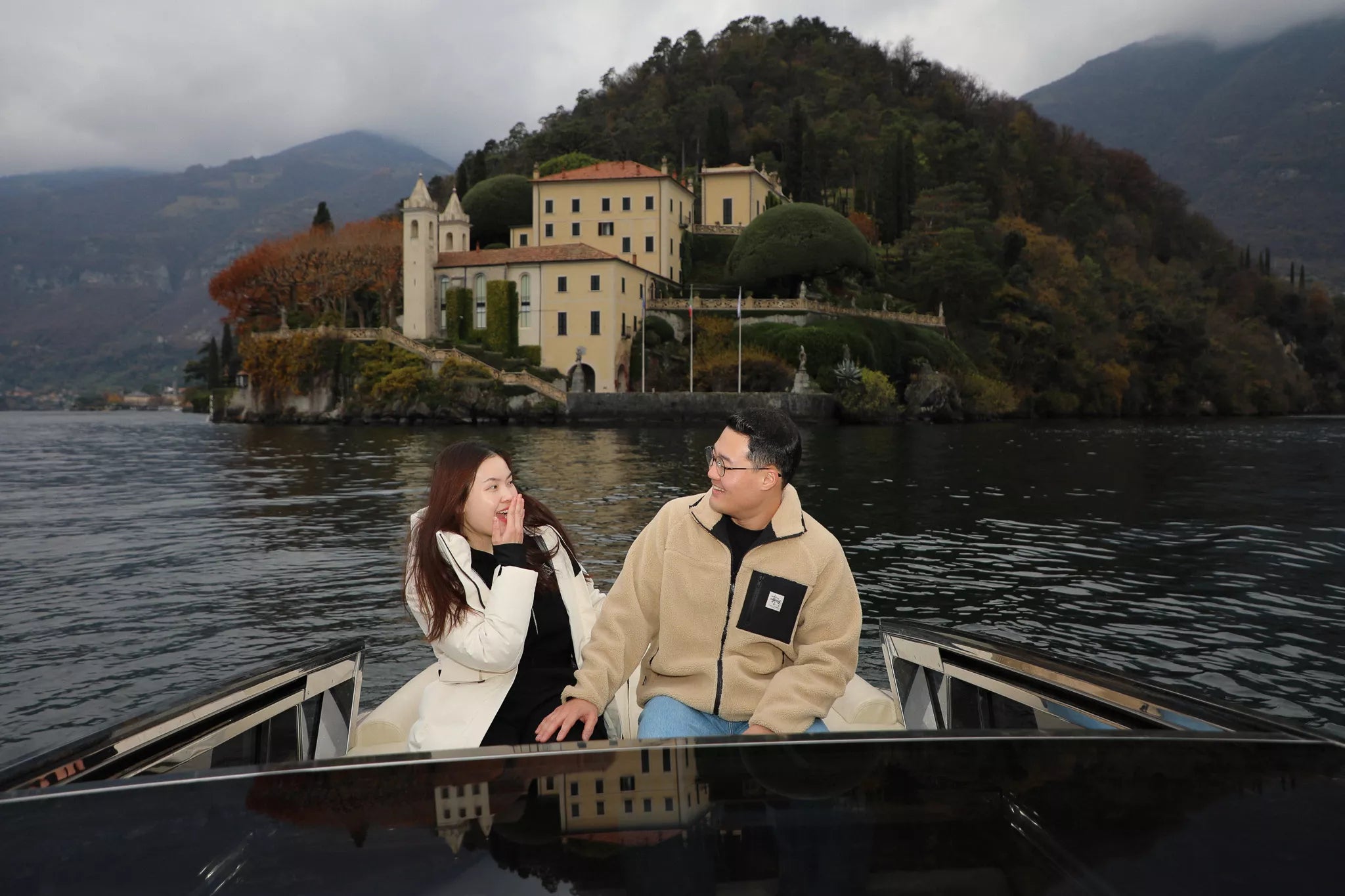 Thumbnail of Lake Como Diary Episode 3 — private boat proposal near Villa del Balbianello filmed by Nadia Fraqair.