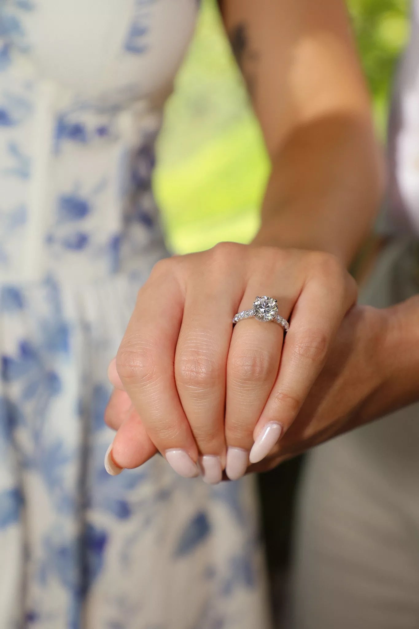 Lake Como proposal engagement ring close up after a romantic Villa del Balbianello proposal