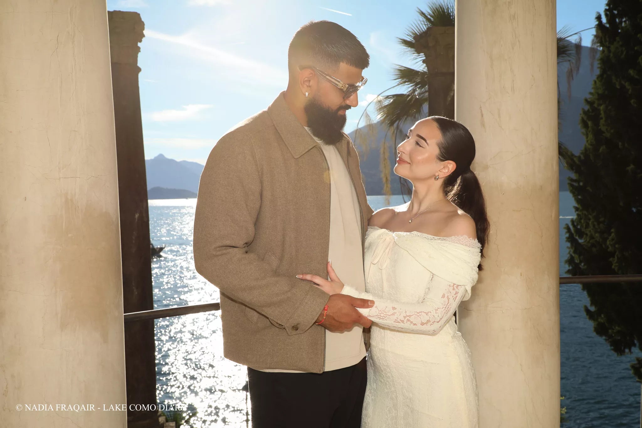 Cinematic engagement portraits of a couple in Varenna after their Lake Como proposal session