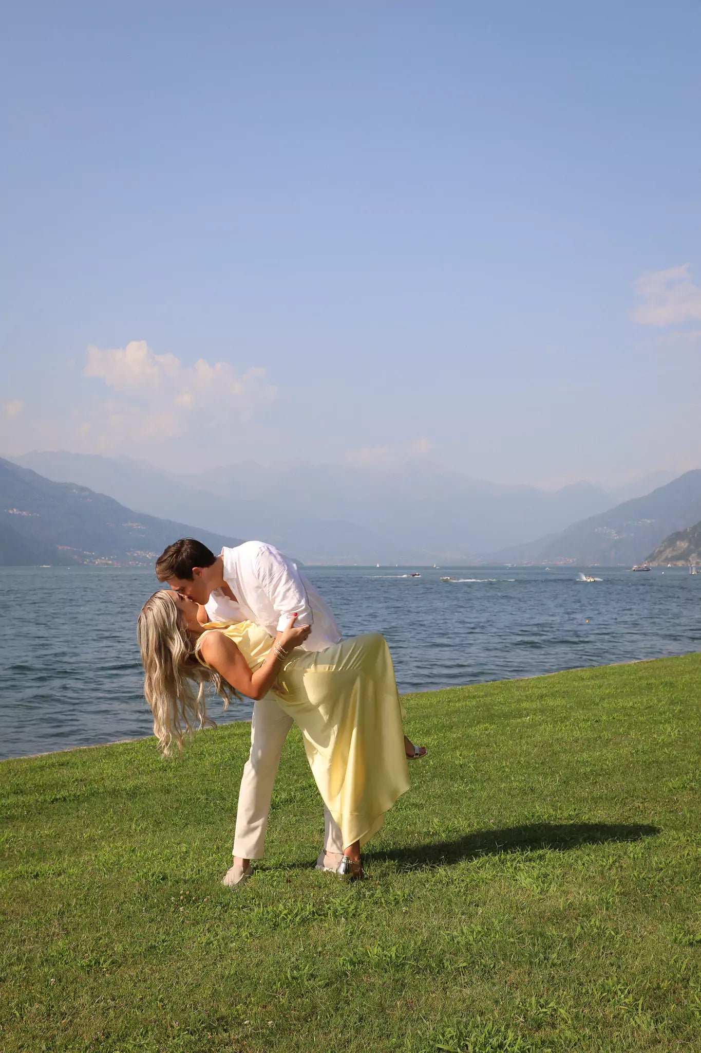 Golden hour light over Villa Melzi Gardens in Bellagio, Lake Como, perfect for proposal photography.
