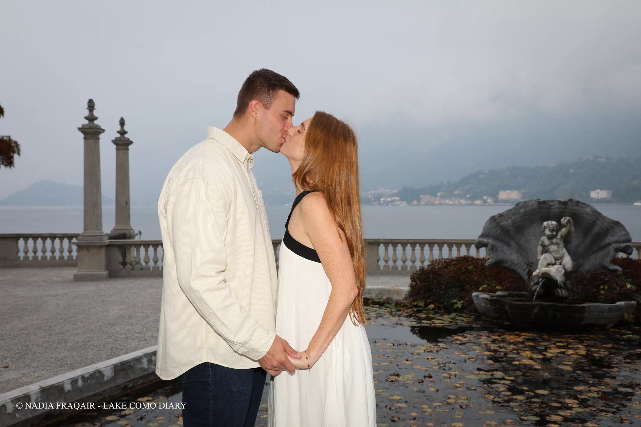 Villa Melzi proposal in Bellagio Lake Como during a romantic October garden walk